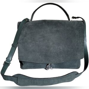 Rebecca Minkoff Large Suede Leather Stella Satchel in Pine (Green) - New